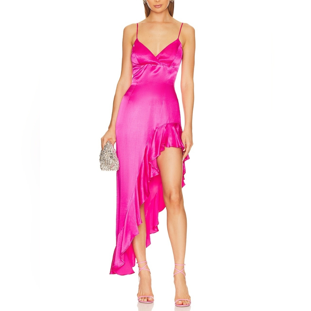 Revolve💫Bardot Ember Midi Dress in Pop Pink